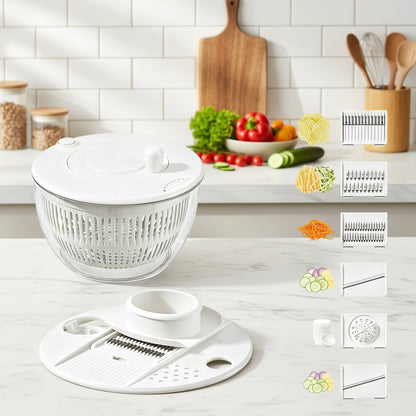 ✨ Salad Spinner Large, 3 IN 1 Vegetable and Fruit Washing Bowl with Strainer