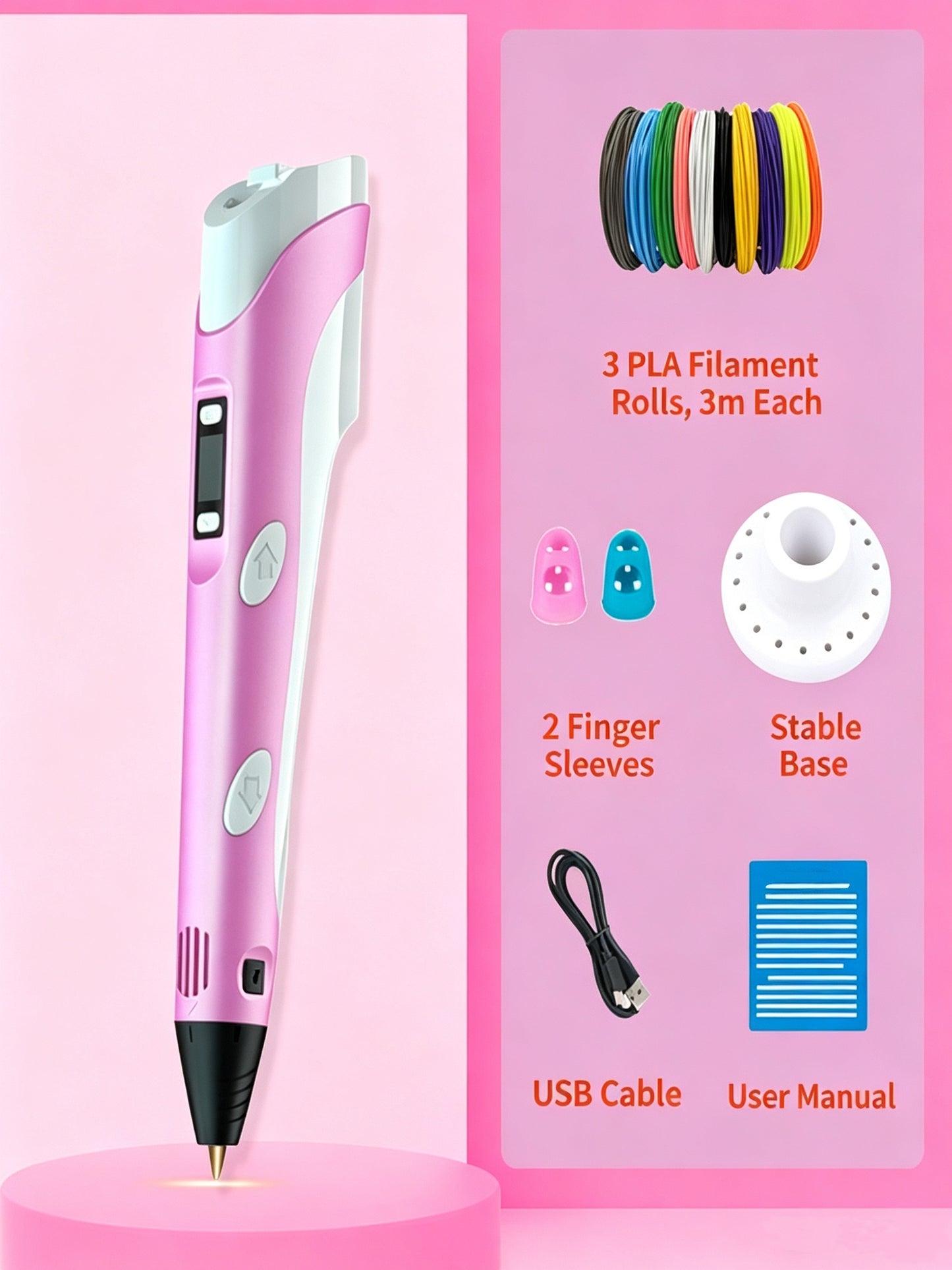 Smart 3D Printing Pen for Kids‑Easy‑Use DIY Drawing Pen