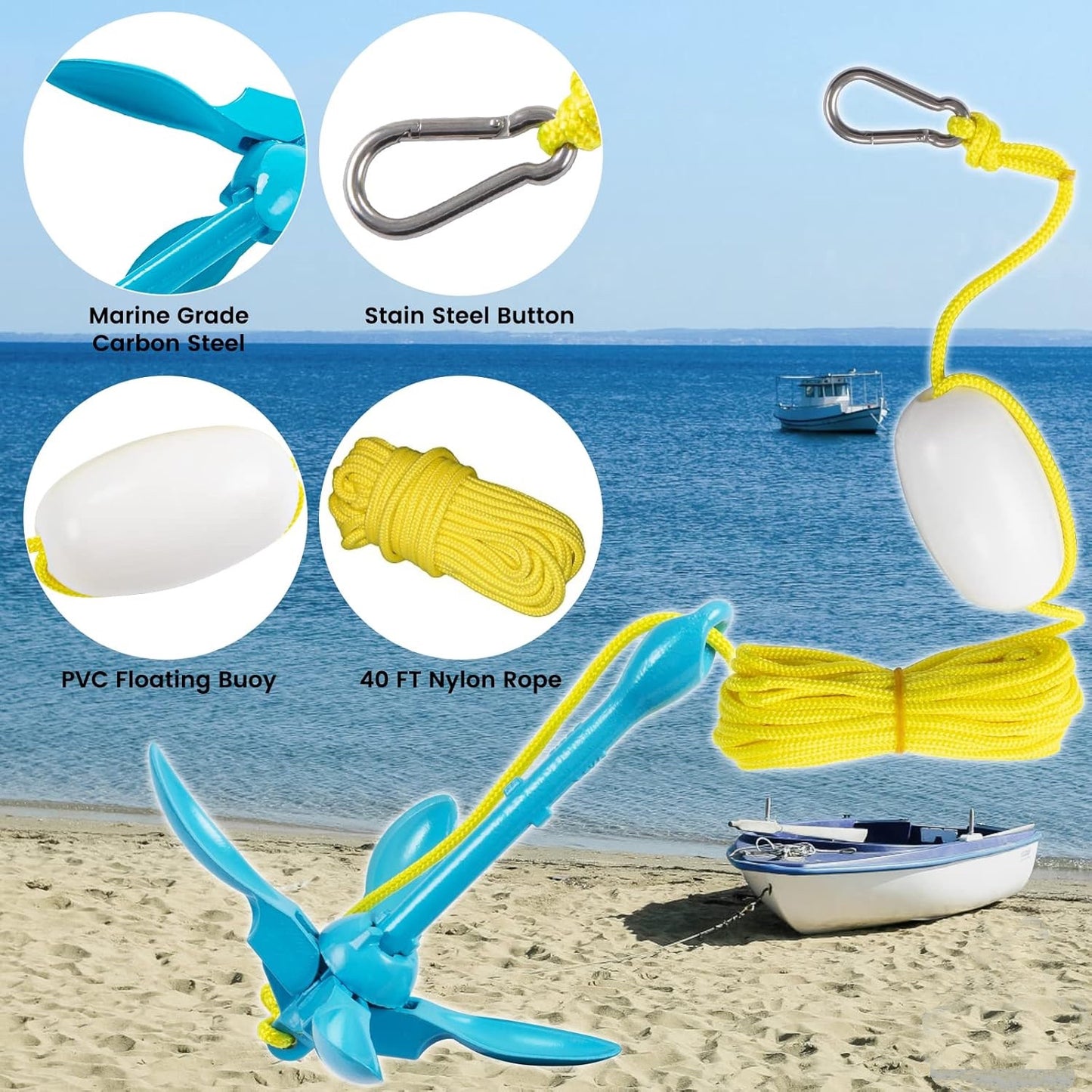 High-End Kayak Folding Anchor Set, Say Goodbye To Boat Drifting