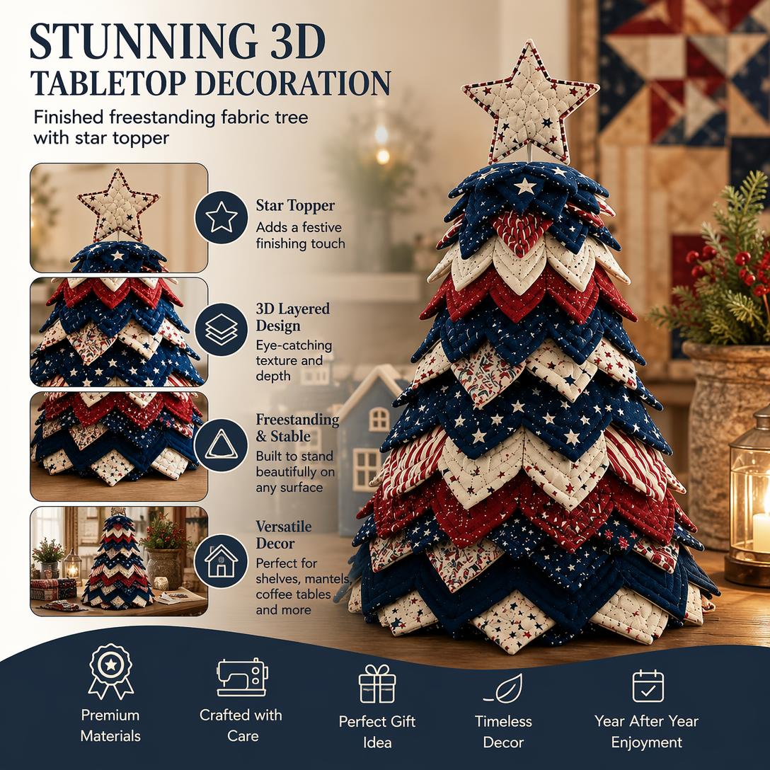 🎄American Christmas Tree Patchwork Kit