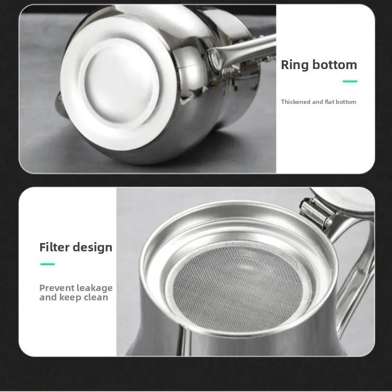 Stainless Steel Grease Container with Strainer