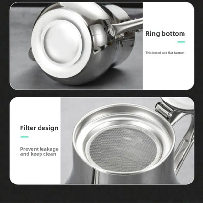Stainless Steel Grease Container with Strainer