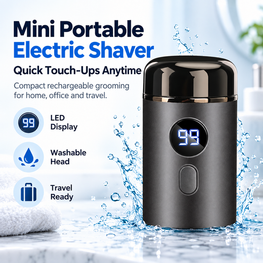 Mini Portable Electric Shaver Pocket-Size Razor With LED Display