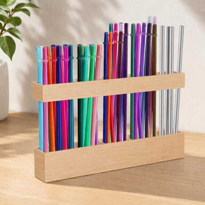 🗂️Multi-Grid Acrylic Drinking Straw Organizer
