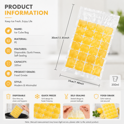 100 Packs Of Disposable Transparent Refrigeration Ice Packs