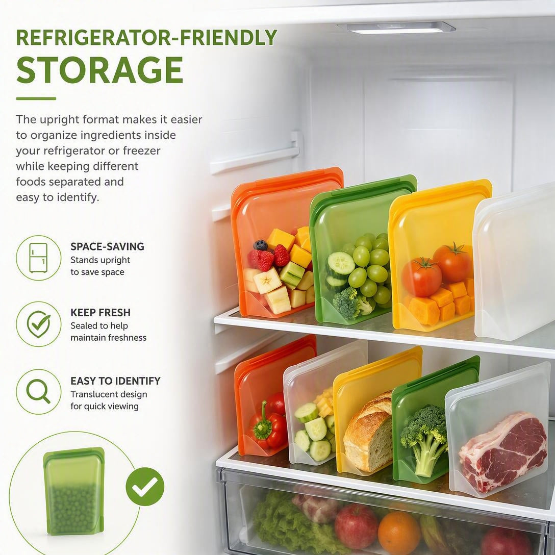 Food-Grade Reusable Silicone Kitchen Sealing Bags