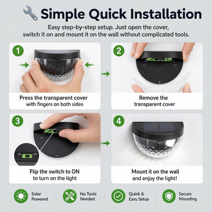 ☀️Solar-powered waterproof outdoor wall light - rechargeable, suitable for front porches and patios