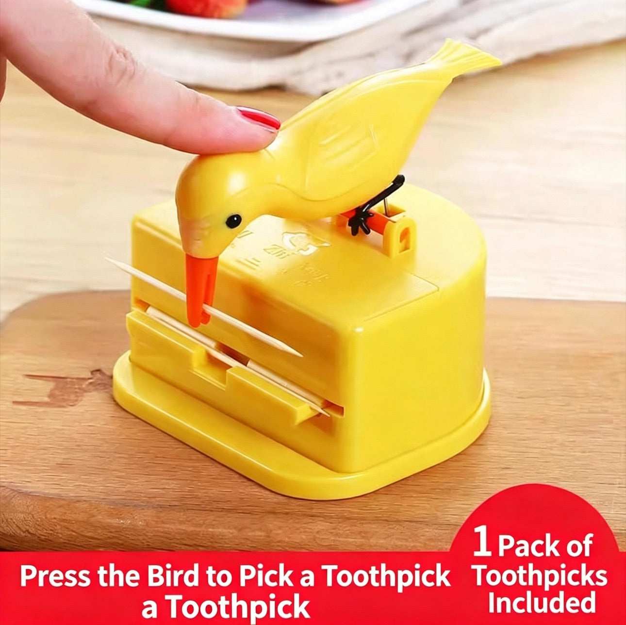 Super fun woodpecker toothpick holder