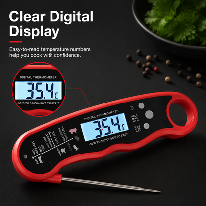 Foldable Multi-functional Thermometer With Arc-shaped Scale