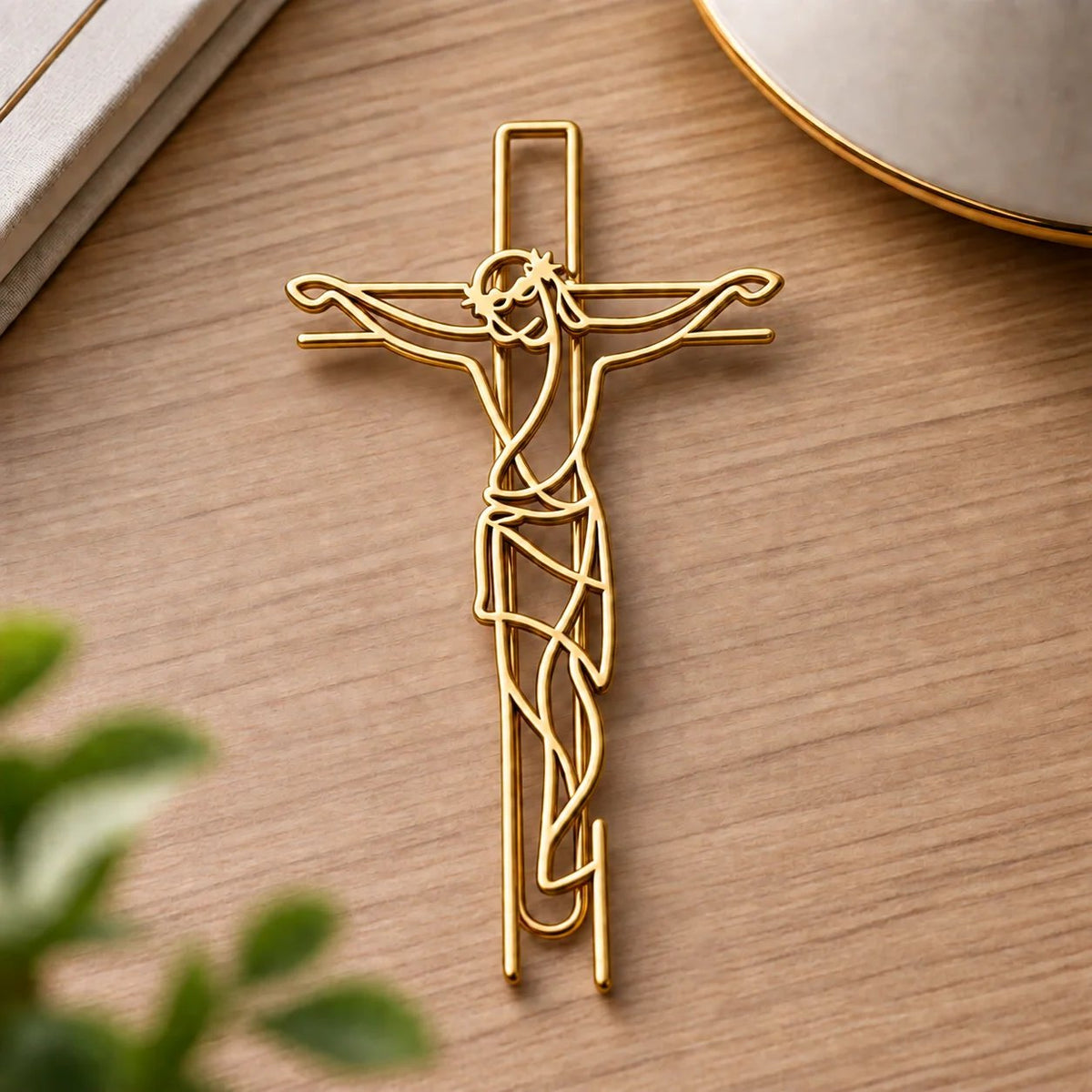✝Faith-Inspired Gold Paper Clips — Meaningful Christian Bookmarks 5 Pcs