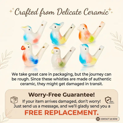 🐦 Ceramic Water Bird Whistles, Colorful Porcelain Toys
