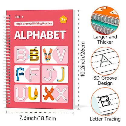 📚 Reusable Grooved Handwriting Workbook for Kids