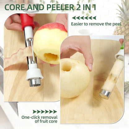 2-in-1 Multifunctional Stainless Steel Fruit and Vegetable Peeler and Core Remover