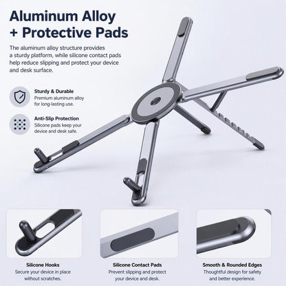 Magnetic Portable Multi-Functional Tablet, Phone, And Laptop Stand