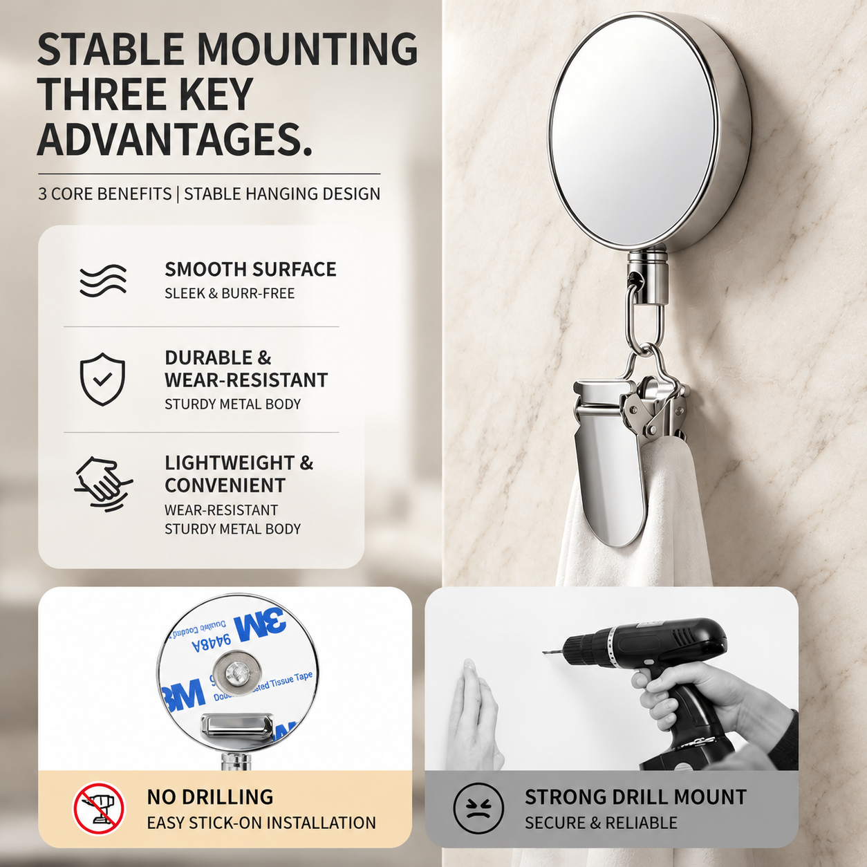 🛡️2-pack of retractable stainless steel towel clips