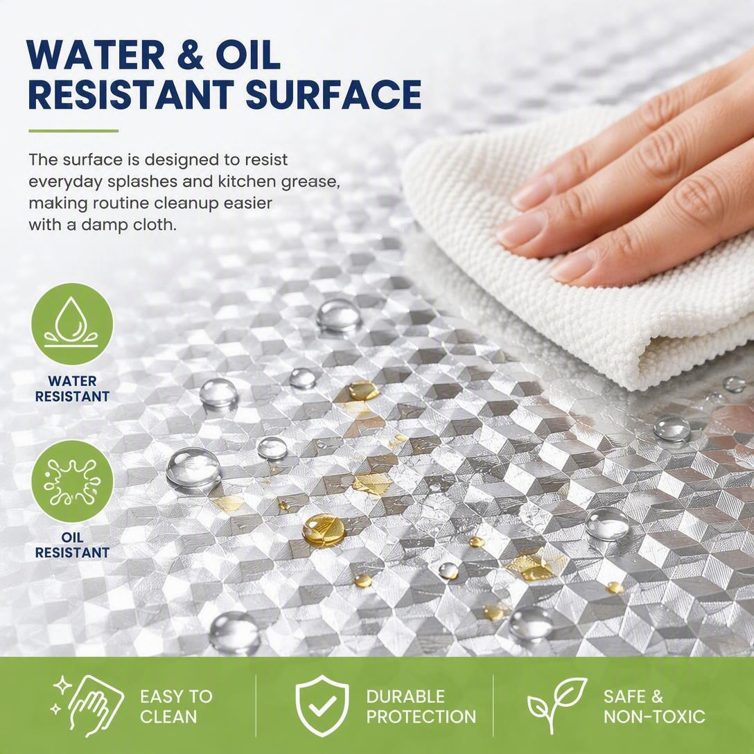 Self-Adhesive Aluminum Foil Kitchen Backsplash Wallpaper