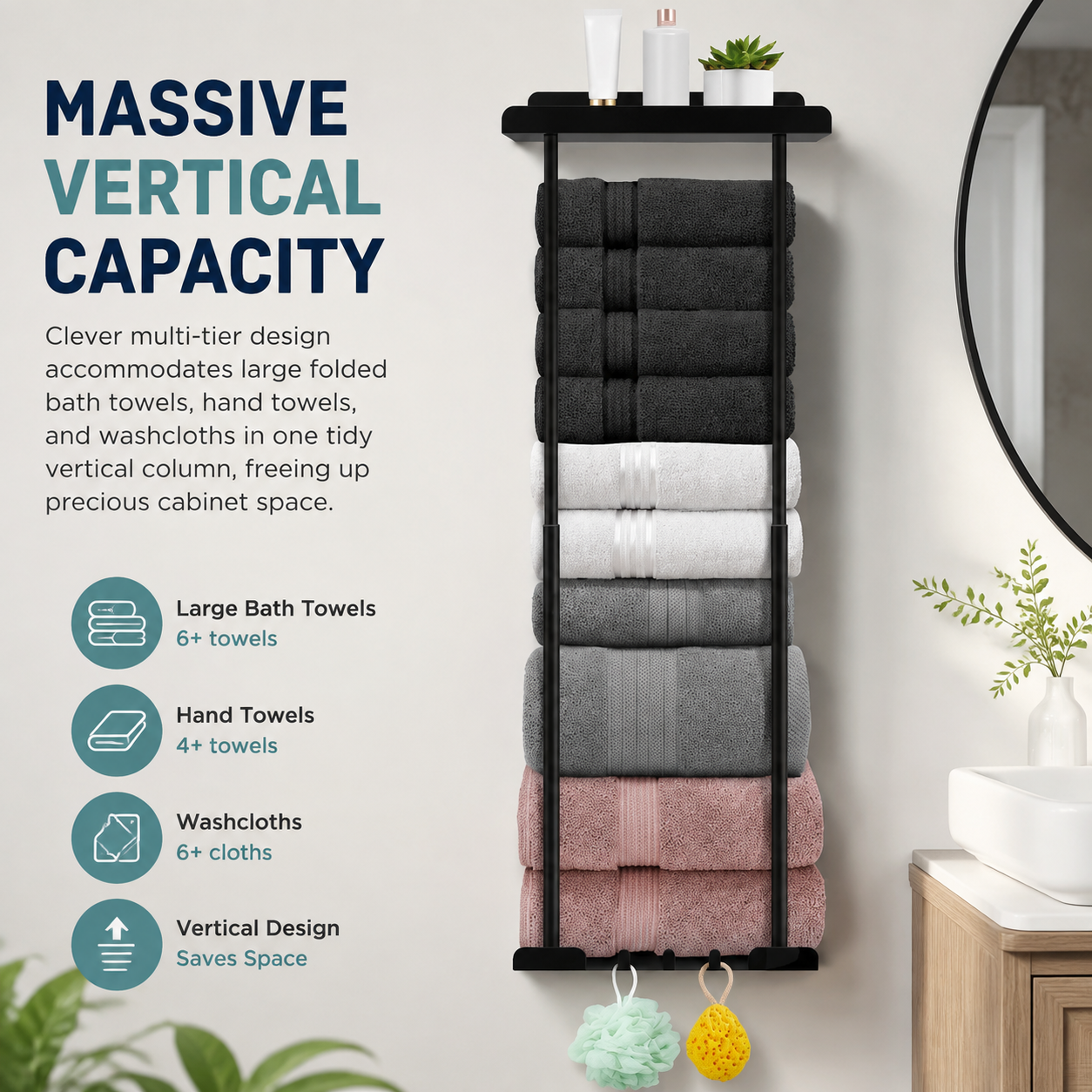 🪝Extendable bathroom towel rack