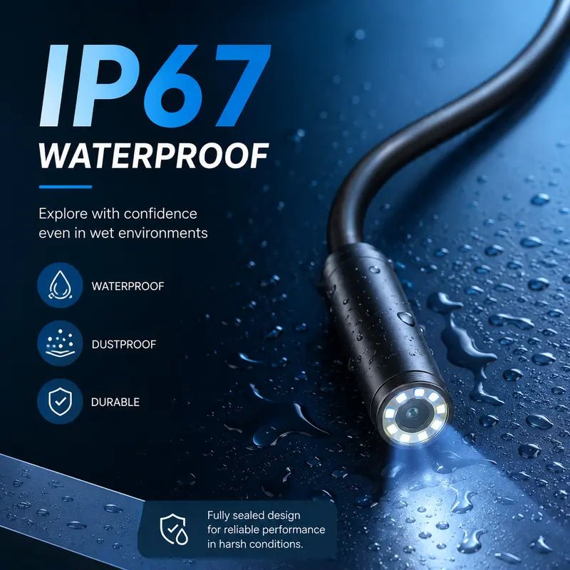 📸IP67 Waterproof High-Definition Pipe Endoscope Inspection Camera - Suitable for Automotive Inspection and Home Repair