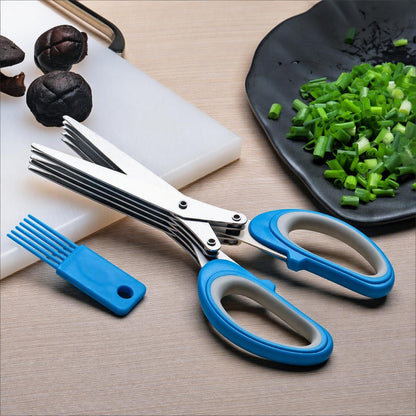 ✂️5-Blade Stainless Steel Herb &amp; Scallion Scissors