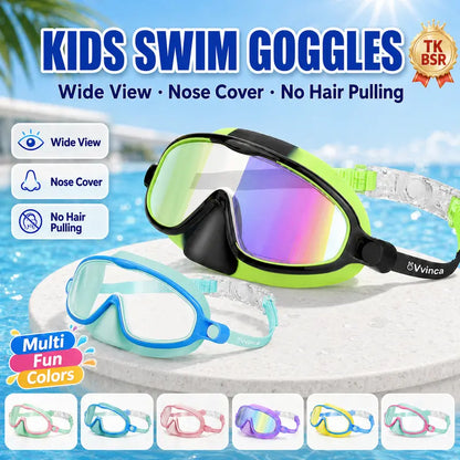 🏊 Universal Protection Swim Goggles with Nose Cover