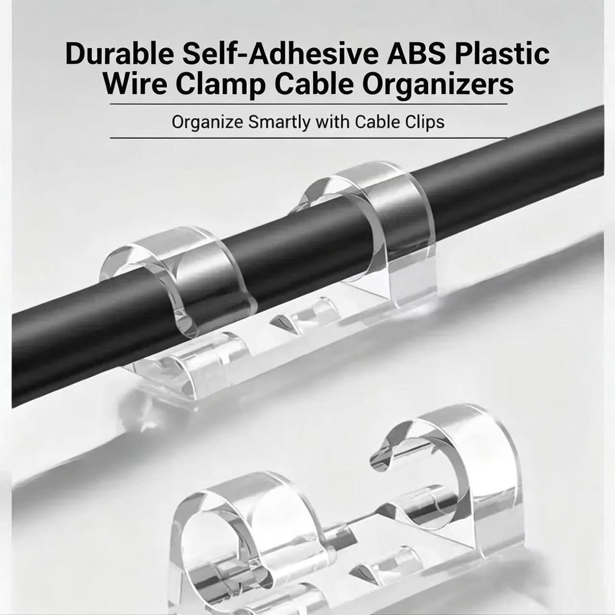 Durable Self-Adhesive ABS Plastic Wire Clamp Cable Organizers（20Pcs）