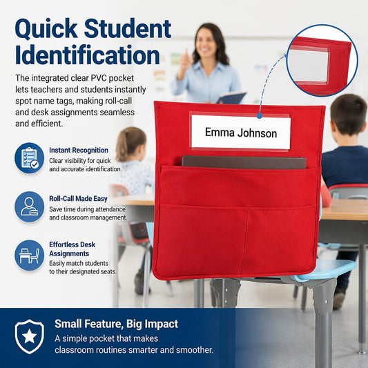 🎒Classroom chair back pocket