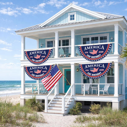 🔥Hot Sale 49% off🌟🦅 America 250th Birthday Semicircular Independence Day Porch Decor Flag