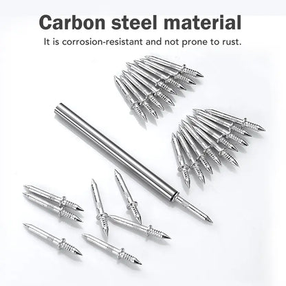 🔧100 Double-Ended Carbon Steel Baseboard Nails - Corrosion Resistant, Easy to Use, Invisible and Mark-Free Fixing