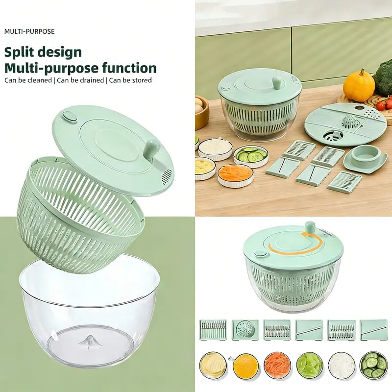 ✨ Salad Spinner Large, 3 IN 1 Vegetable and Fruit Washing Bowl with Strainer