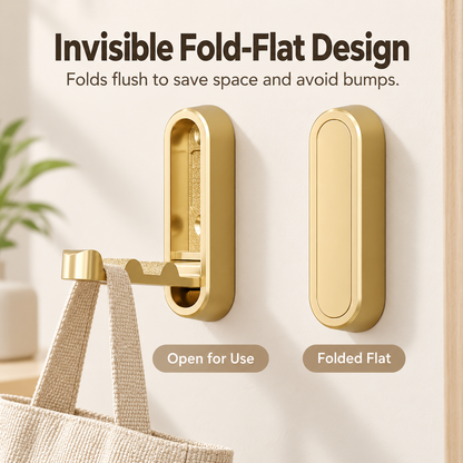 🚪 2-pack concealed folding coat hooks - suitable for offices, kitchens, bedrooms, and bathrooms