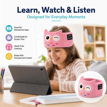 Kids Plush Fleece Wireless Music Headband with Ultra-Thin Speakers
