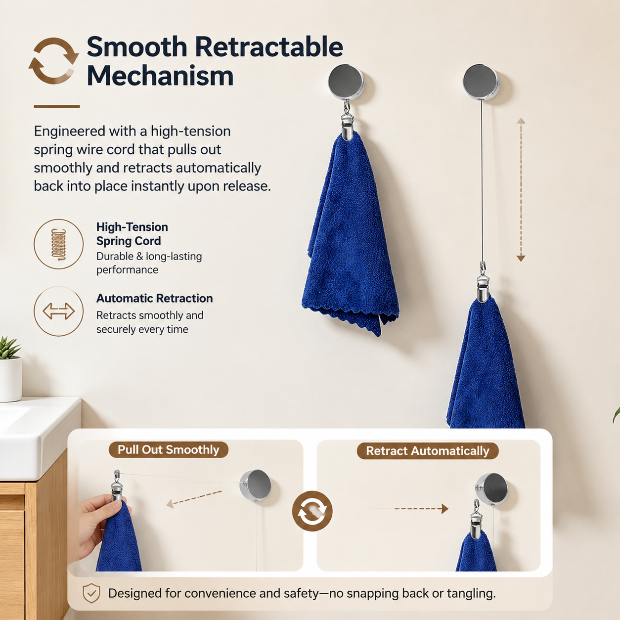 🛡️2-pack of retractable stainless steel towel clips