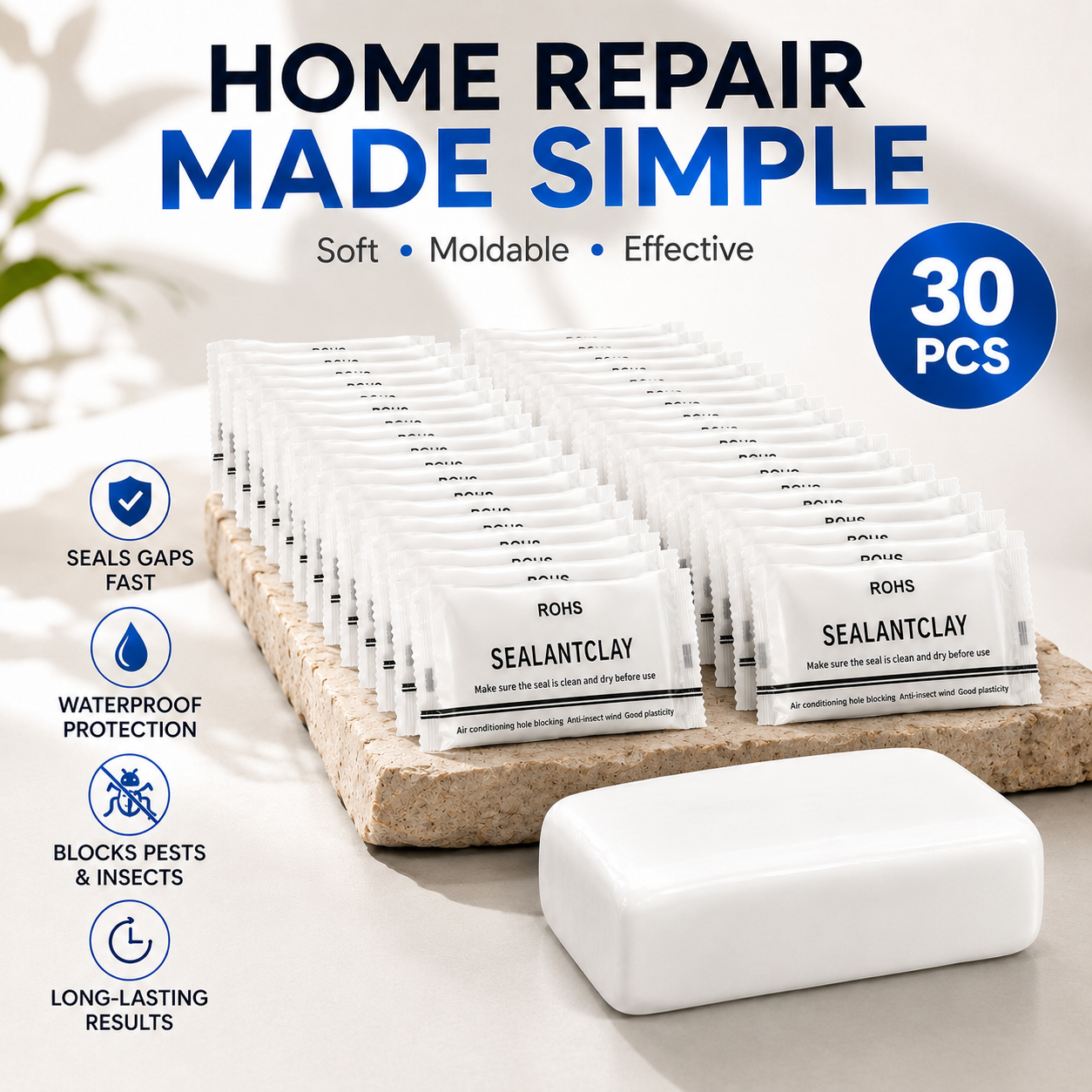 🧱 Sealant Clay – Waterproof, Anti-Insect, Wall Hole Filler, Easy to Apply