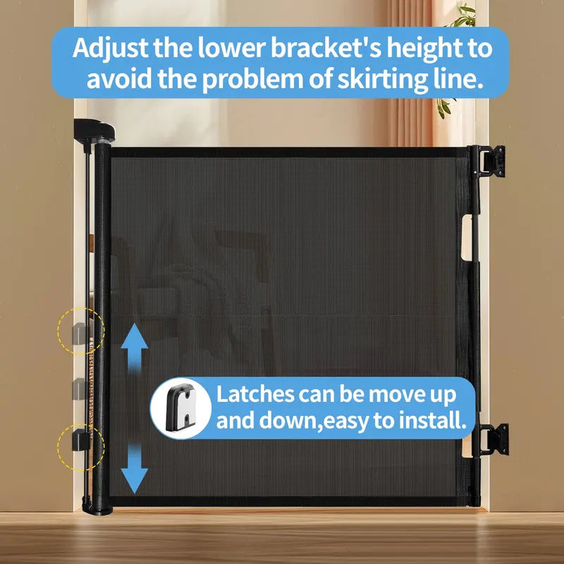 🔄🐾 Retractable Baby Gate,Mesh Baby Gate or Mesh Dog Gate