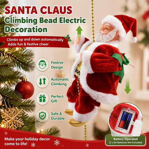 Christmas Gift Climbing Bead Electric Decoration Santa Claus Toy