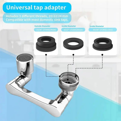 🦾🌊 Metal Faucet Extender with 1440° Rotation Brass Aerator