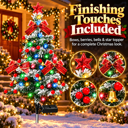 Solar-Powered Decorative Lights for Outdoor Courtyard Christmas Tree Ambiance
