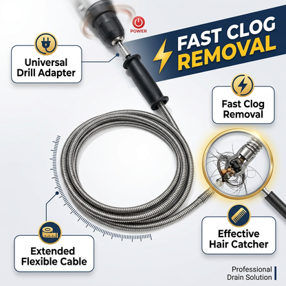 🔌42 Inch Tub and Sink Snake Auger Clog Remover for Bathroom Drains