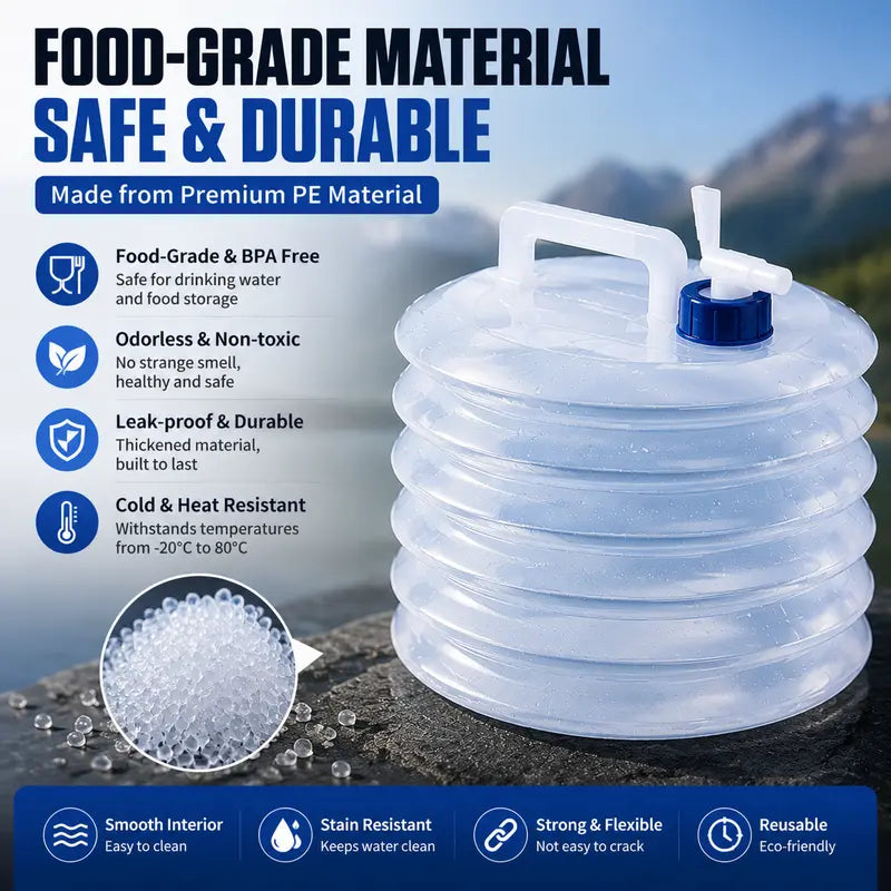 Portable, Leak-Proof, Foldable Water Storage Container
