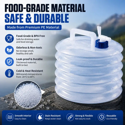 Portable, Leak-Proof, Foldable Water Storage Container