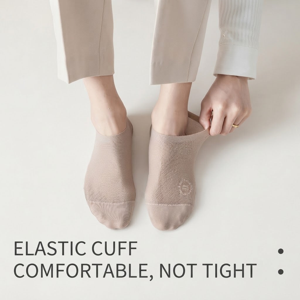 🧦7Pairs Men's Invisible Socks – Lightweight summer style with breathable mesh and cotton soles; moisture-wicking