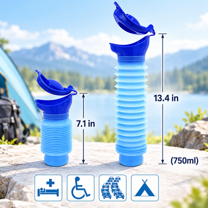 🚗💧Retractable Emergency Urinal Bottle - Flexible Plastic Unisex Camping Toilet