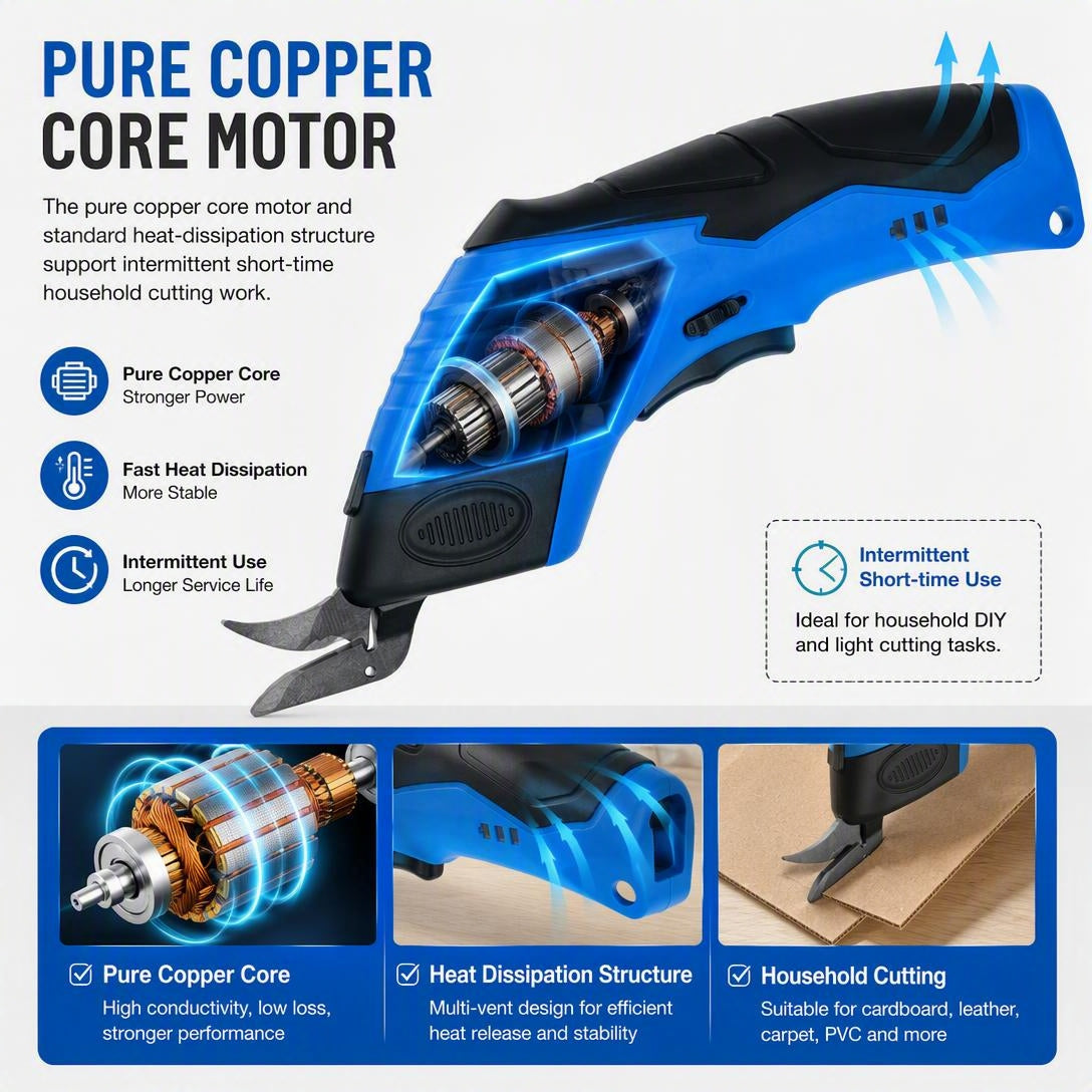 Multi-Purpose Electric Scissors For Cardboard, Fabric, Leather