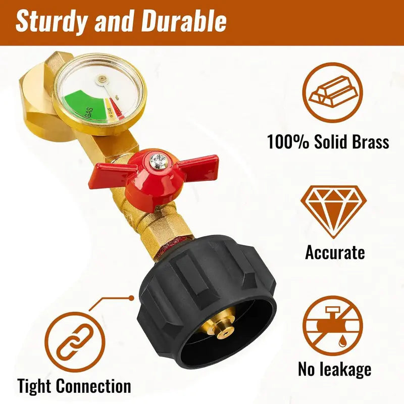 💰⛽ Propane Refill Adapter with Valve & Gauge