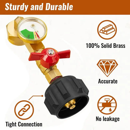 💰⛽ Propane Refill Adapter with Valve & Gauge