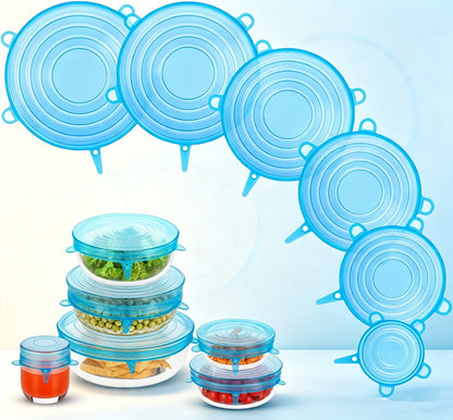 Multifunctional Silicone Food-Grade Smiley Face Lid 6Pcs