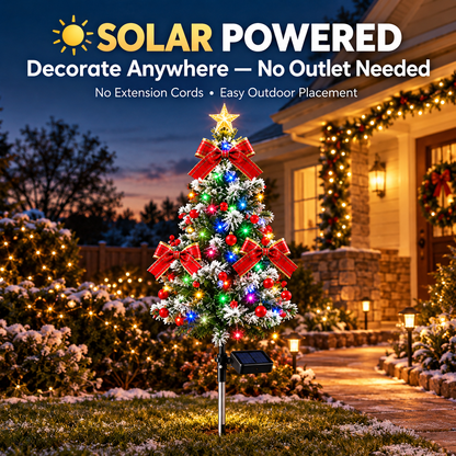 Solar-Powered Decorative Lights for Outdoor Courtyard Christmas Tree Ambiance