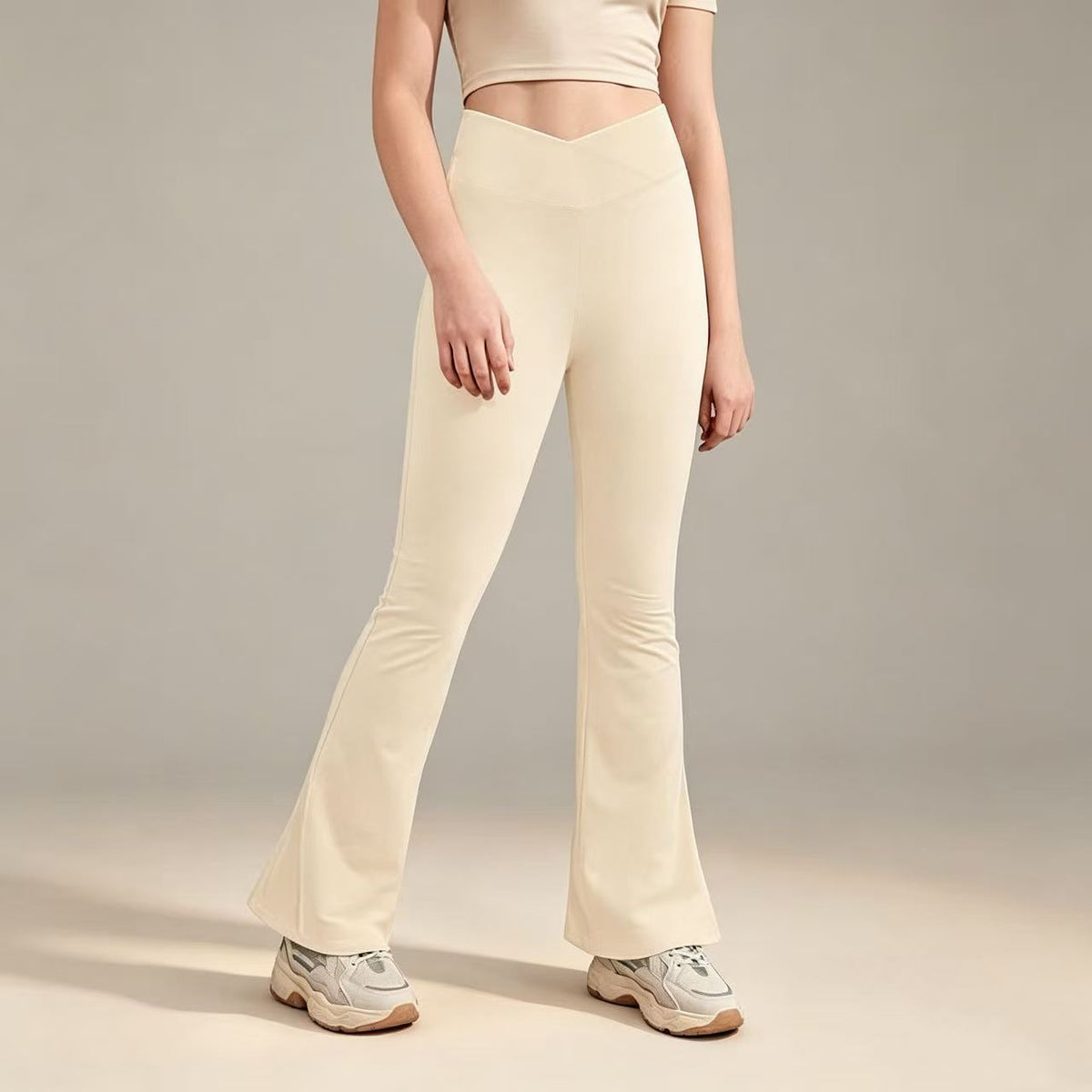 Girl's Leggings Cross High Waisted Flare Pants Yoga Bootcut Pants