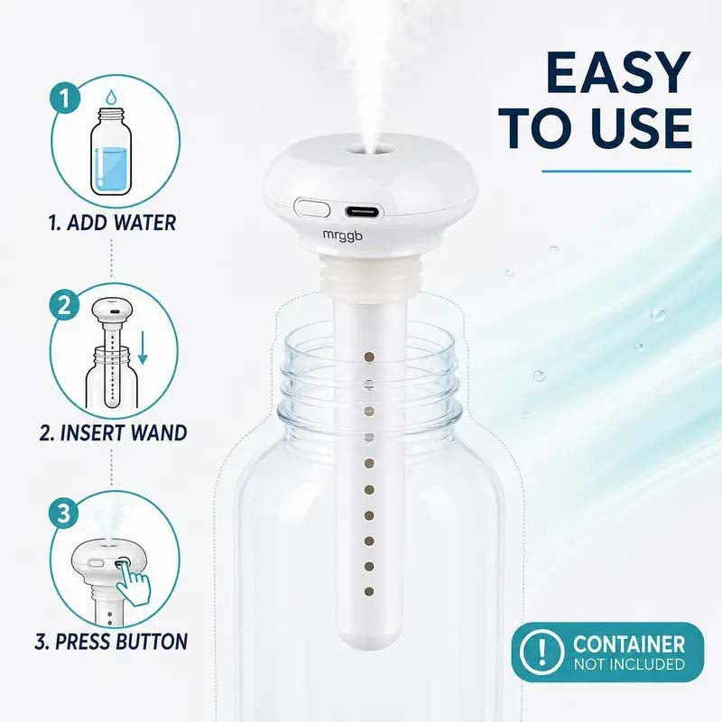 💧 Portable USB-C Cool Mist Humidifier – Tank-Free Ultrasonic Mist Maker