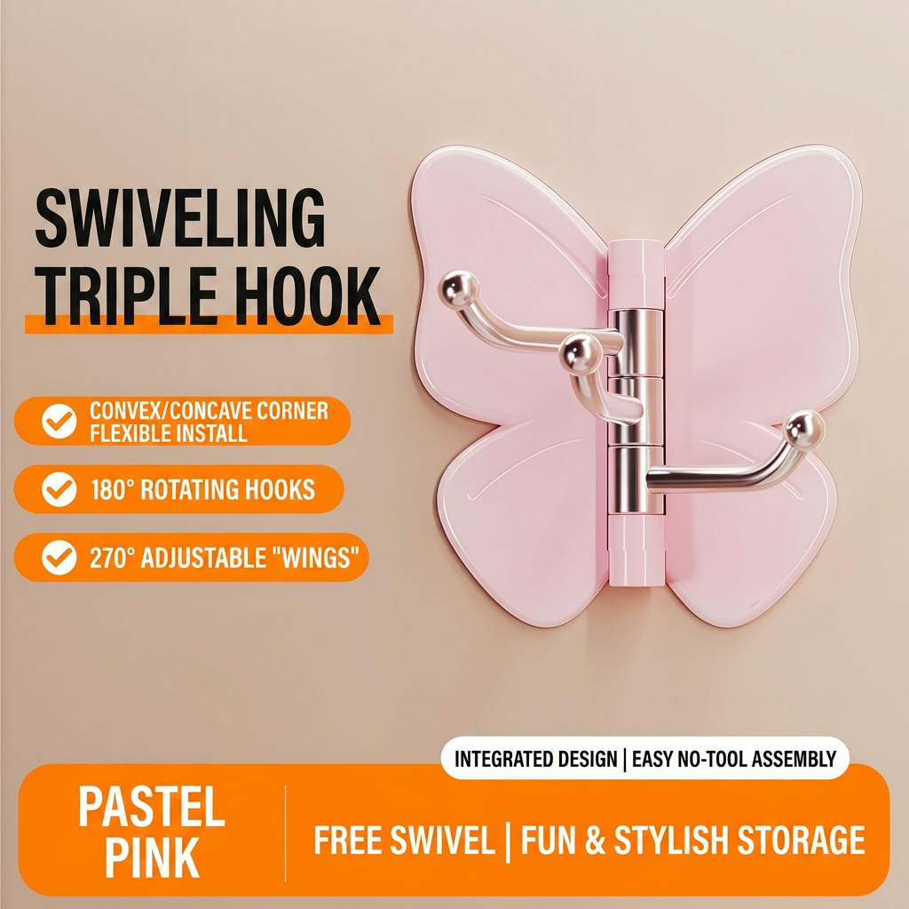 🦋4 pieces of high-quality appearance butterfly hooks, firmly grasped, no need for drilling
